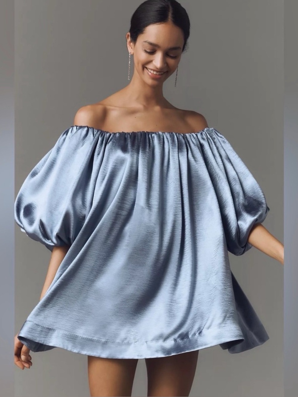 Anthropologie Mare Mare Plus size 2X electric steel blue teal balloon hem dress